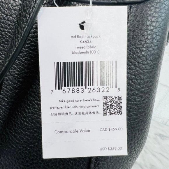 Kate Spade Leila Tweed Fabric Medium Flap Backpack - Picture 11 of 11